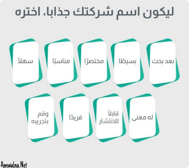 اختيار اسم الشركة المناسب