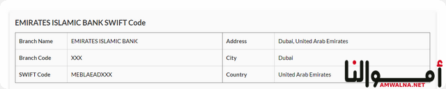 سويفت كود مصرف الإمارات