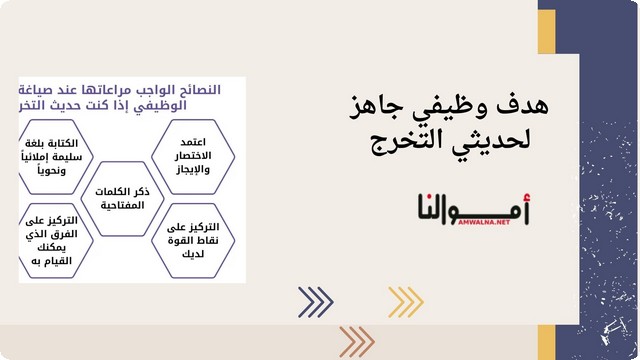 هدف وظيفي جاهز لحديثي التخرج بصيغة pdf وWord